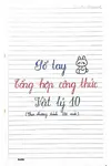 SỐ TAY TỔNG HỢP LÝ THUYẾT VÀ CÔNG THỨC VẬT LÝ 10